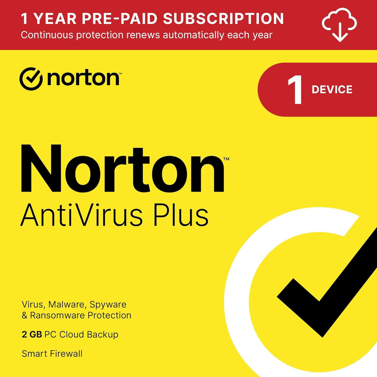 Norton 360 (PC/Mac) | Continuous Protection | Cloud Backup | 1-Year Subscription | Digital Download