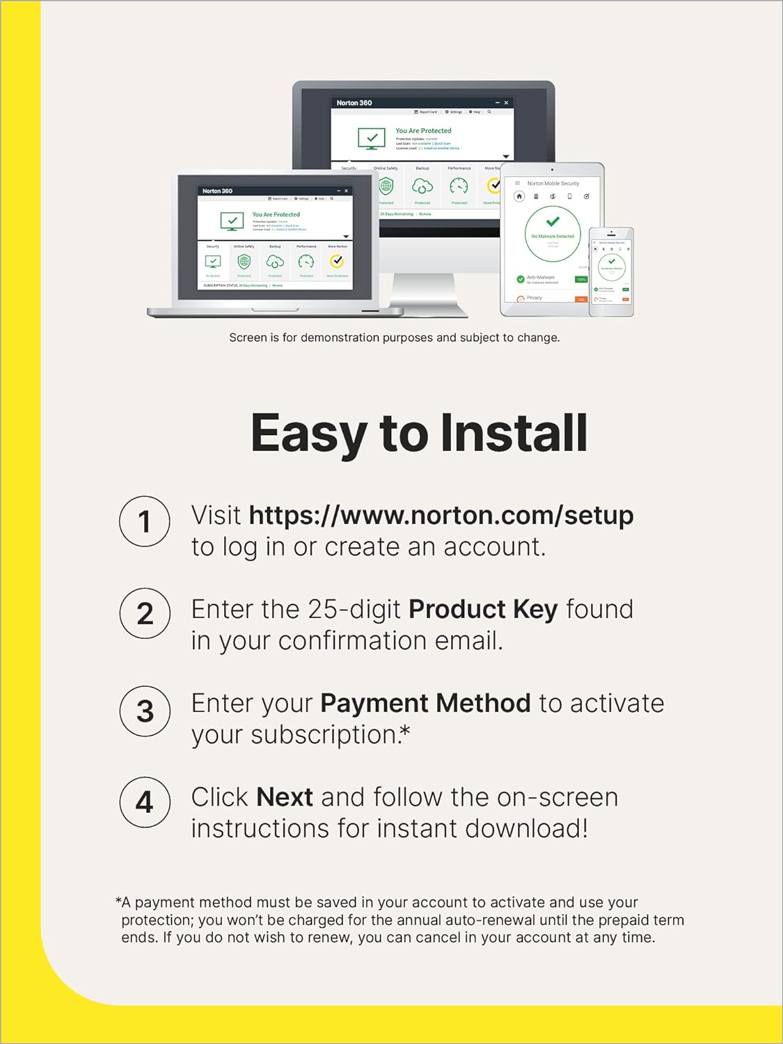 Norton 360 (PC/Mac) | Continuous Protection | Cloud Backup | 1-Year Subscription | Digital Download