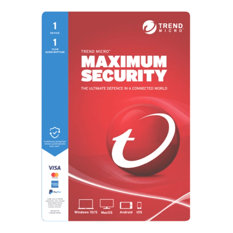 Trend Micro Maximum Security 2024 Ready (includes mobile security for Android and iOS) | Digital Download - Astech Cloud Systems
